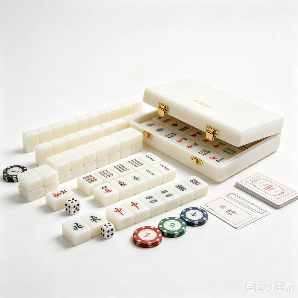 flat print mahjong set